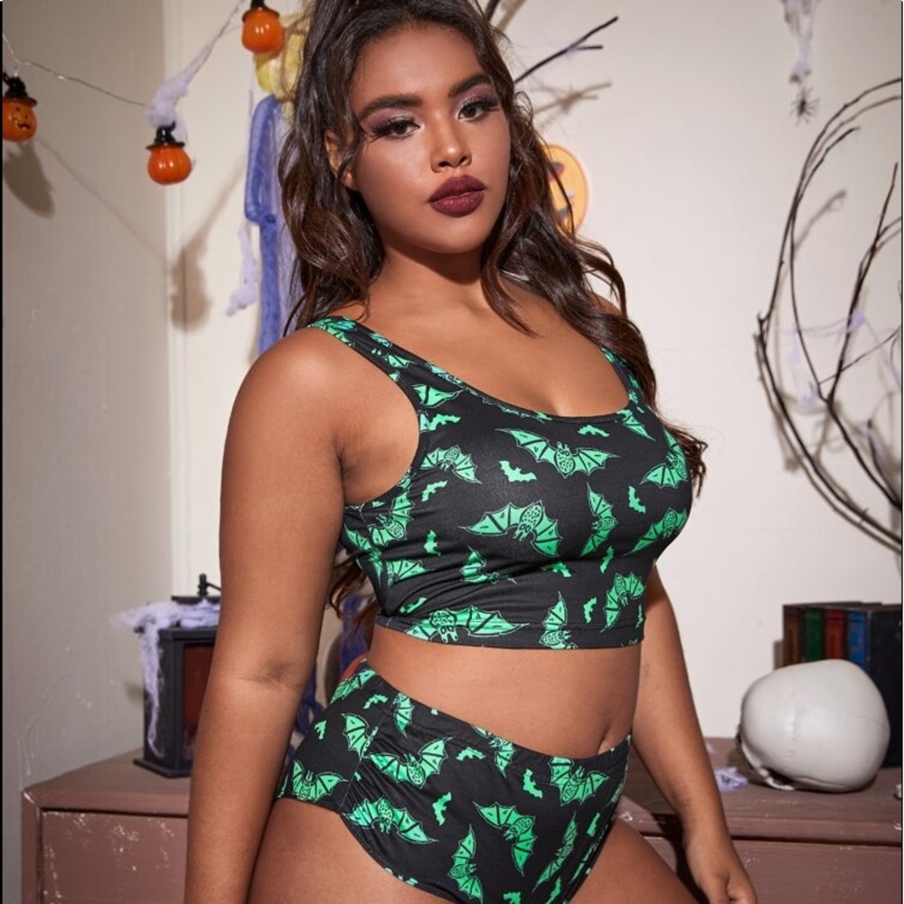 🦇Plus Bat Print Lingerie Set ❇️